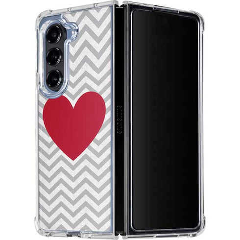 Chevron Heart Galaxy Z Fold5 5G Clear Case