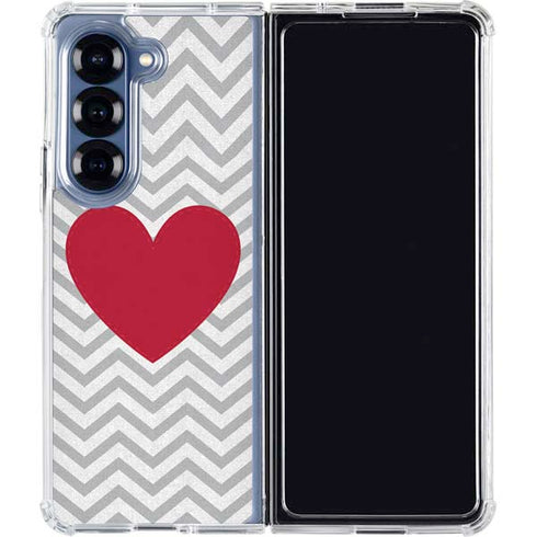Chevron Heart Galaxy Z Fold6 Clear Case