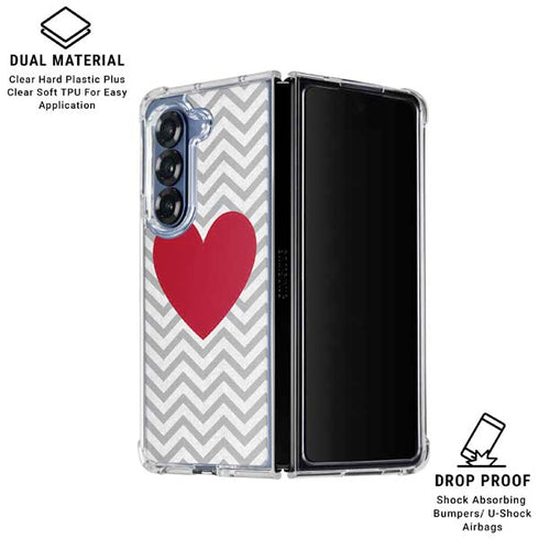 Chevron Heart Galaxy Z Fold6 Clear Case