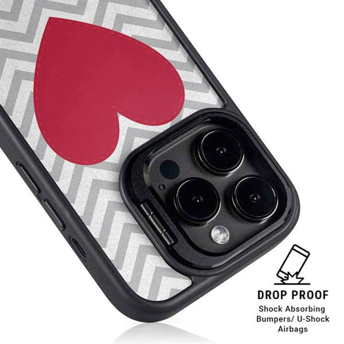 Chevron Heart iPhone 13 Pro Kickstand Case