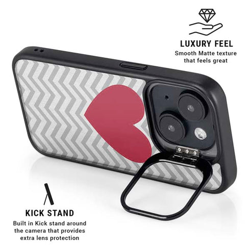 Chevron Heart iPhone 14 Plus Kickstand Case