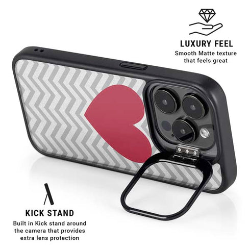 Chevron Heart iPhone 14 Pro Max Kickstand Case