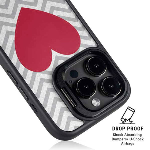 Chevron Heart iPhone 14 Pro Max Kickstand Case