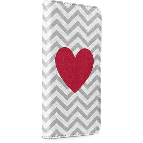 Chevron Heart iPhone 15 Pro Folio Case