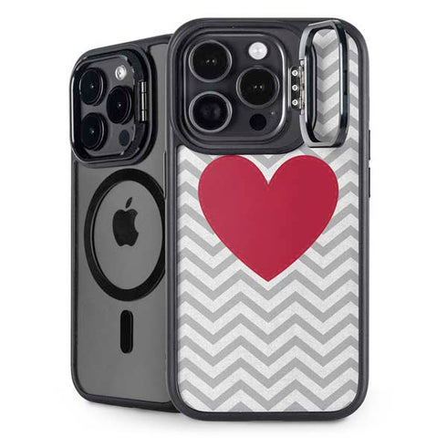 Chevron Heart iPhone 15 Pro Kickstand Case