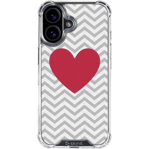 Chevron Heart iPhone 16 Clear Case