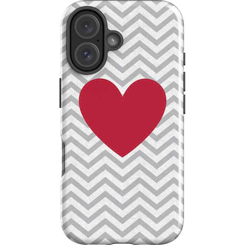 Chevron Heart iPhone 16 Impact Case