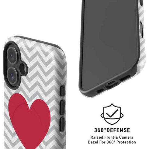 Chevron Heart iPhone 16 Magsafe Impact Case