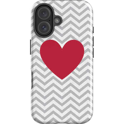 Chevron Heart iPhone 16 Plus Impact Case