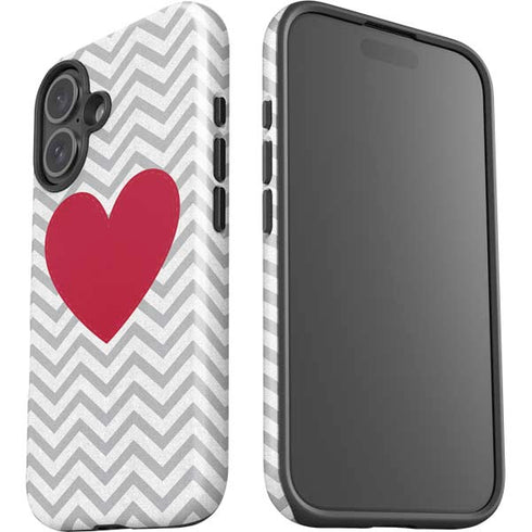 Chevron Heart iPhone 16 Plus Impact Case