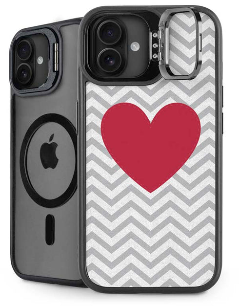 Chevron Heart iPhone 16 Plus Kickstand Case