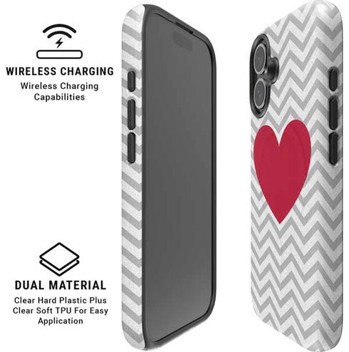 Chevron Heart iPhone 16 Plus Magsafe Impact Case