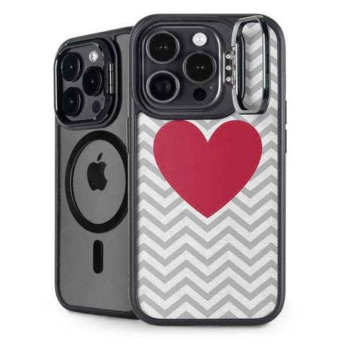 Chevron Heart iPhone 16 Pro Kickstand Case