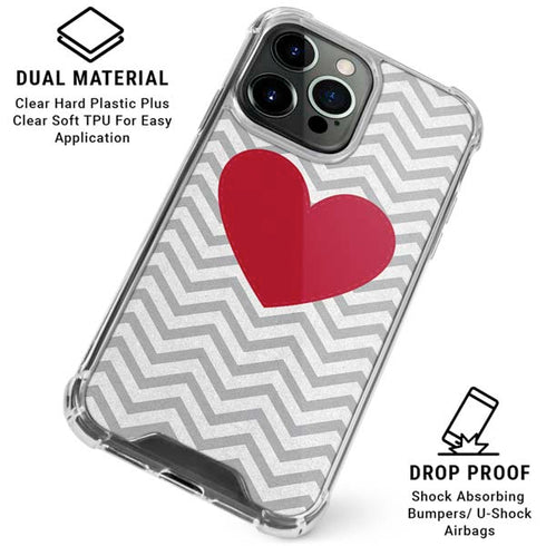 Chevron Heart iPhone 16 Pro Max Clear Case
