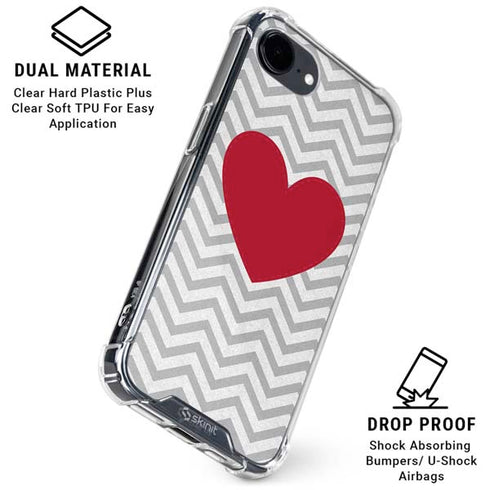 Chevron Heart iPhone 16e Clear Case