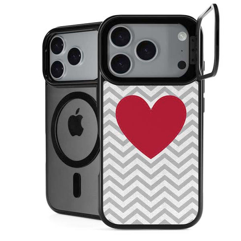 Chevron Heart iPhone 18 Pro Kickstand Case
