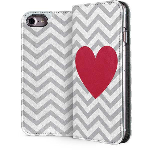 Chevron Heart iPhone 7 Folio Case