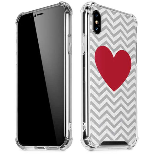 Chevron Heart iPhone X/XS Clear Case