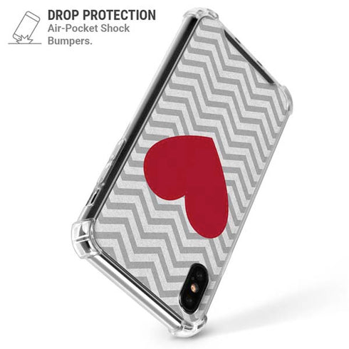 Chevron Heart iPhone X/XS Clear Case