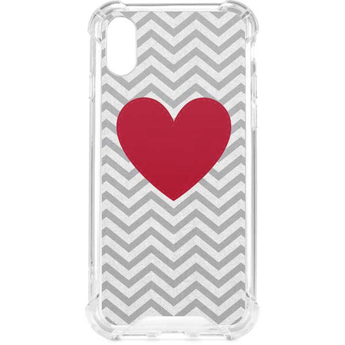 Chevron Heart iPhone XS Clear Case