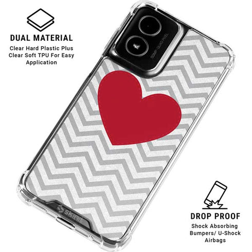 Chevron Heart Moto G Power 5G (2024) Clear Case