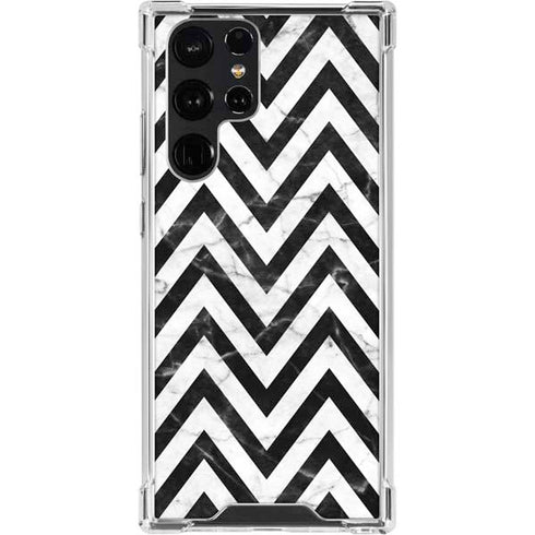 Chevron Marble Galaxy S23 Ultra Clear Case