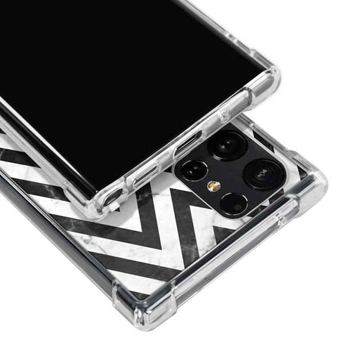 Chevron Marble Galaxy S23 Ultra Clear Case