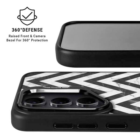 Chevron Marble Galaxy S24 Kickstand Case