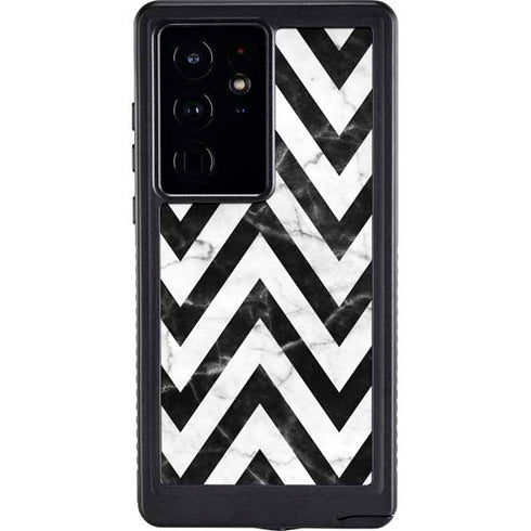 Chevron Marble Galaxy S24 Ultra Waterproof Case