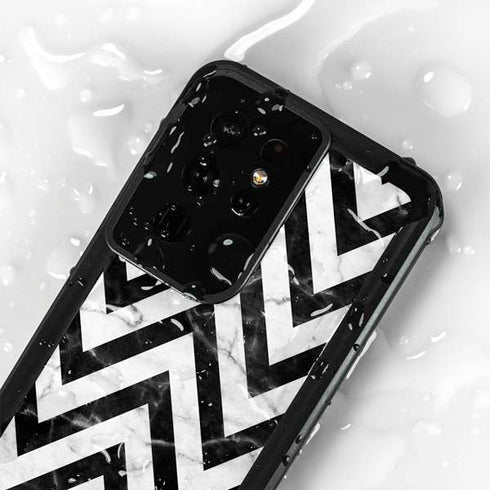 Chevron Marble Galaxy S24 Ultra Waterproof Case