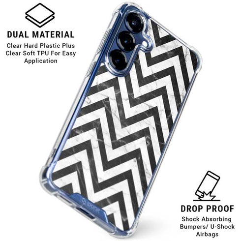 Chevron Marble Galaxy S25 Plus Clear Case