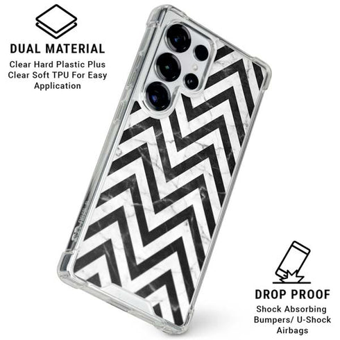 Chevron Marble Galaxy S25 Ultra Clear Case