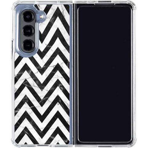 Chevron Marble Galaxy Z Fold5 5G Clear Case