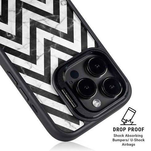 Chevron Marble iPhone 13 Pro Kickstand Case
