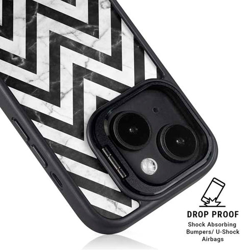 Chevron Marble iPhone 14 Plus Kickstand Case