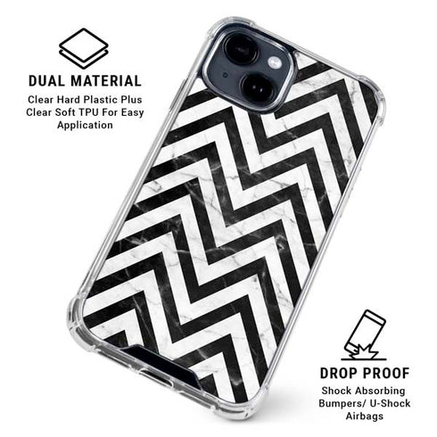 Chevron Marble iPhone 15 Clear Case