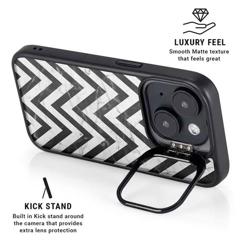 Chevron Marble iPhone 15 Kickstand Case