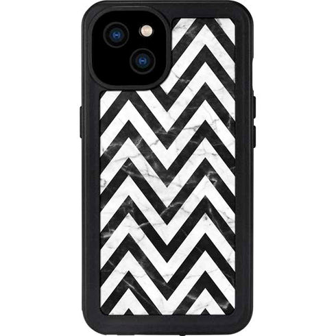 Chevron Marble iPhone 15 Plus Waterproof Case