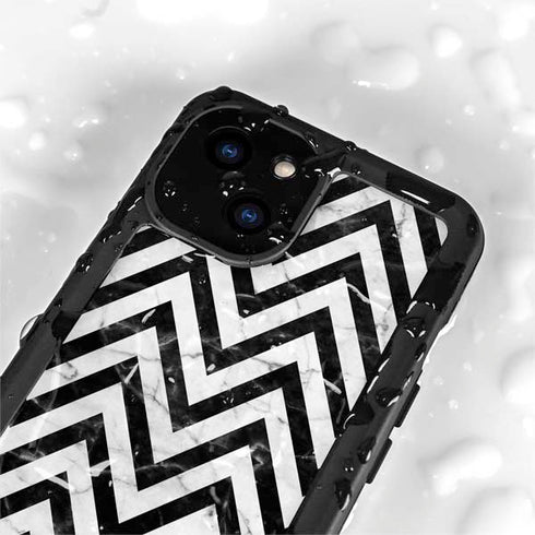 Chevron Marble iPhone 15 Plus Waterproof Case