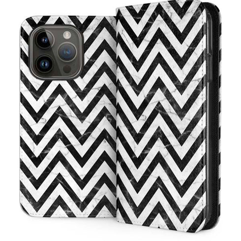 Chevron Marble iPhone 15 Pro Folio Case