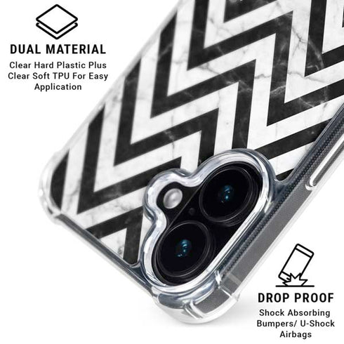 Chevron Marble iPhone 16 Plus Clear Case