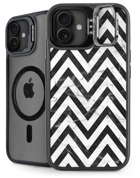 Chevron Marble iPhone 16 Plus Kickstand Case
