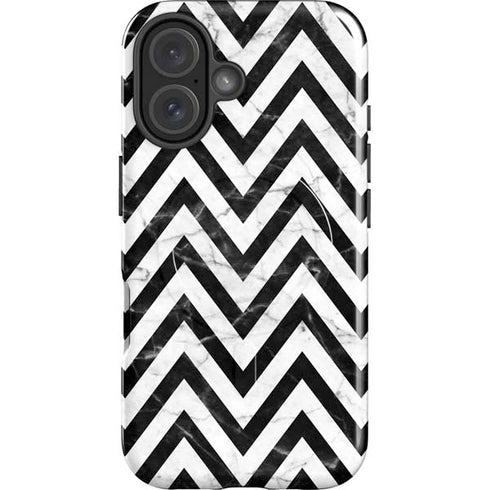 Chevron Marble iPhone 16 Plus Magsafe Impact Case