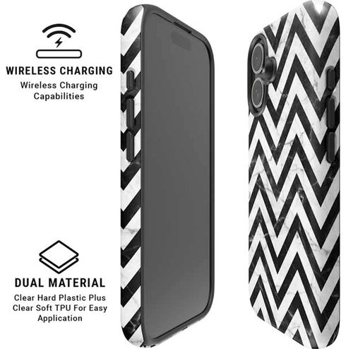 Chevron Marble iPhone 16 Plus Magsafe Impact Case