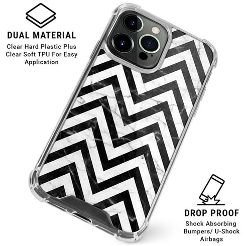 Chevron Marble iPhone 16 Pro Clear Case