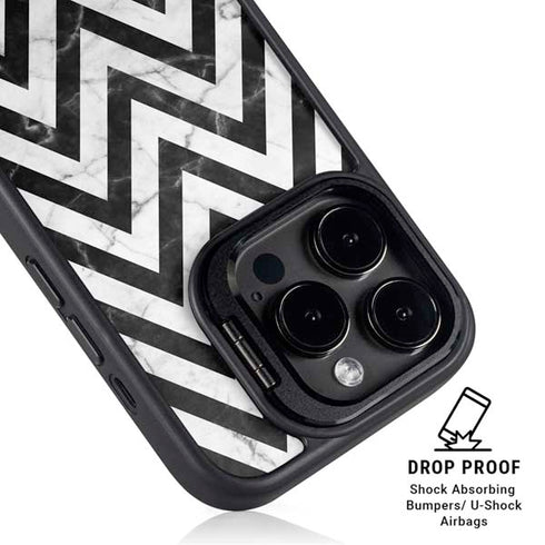 Chevron Marble iPhone 16 Pro Kickstand Case