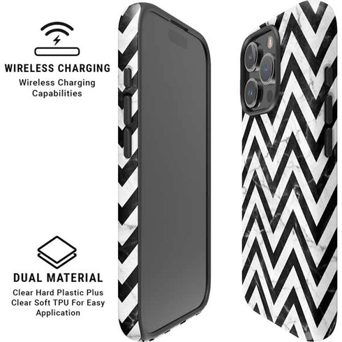 Chevron Marble iPhone 16 Pro Magsafe Impact Case