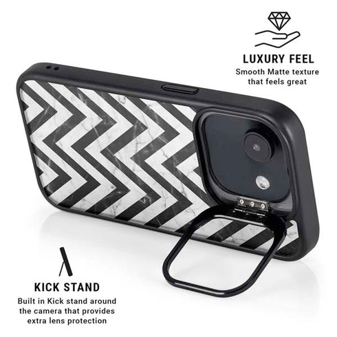 Chevron Marble iPhone 16e Kickstand Case