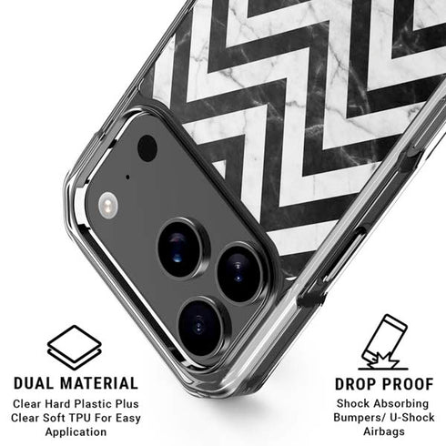 Chevron Marble iPhone 18 Pro Clear Case