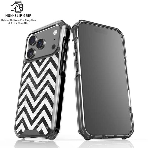 Chevron Marble iPhone 18 Pro Clear Case